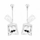 Pendientes Colgantes 3D Originales con Pez Dorado Negro