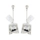 Boucles d'oreilles pendantes 3D originales avec poisson rouge noir