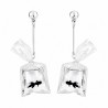 Plateado en Plata 999° Estilo Antiguo/ 5 µm/ Blanco Transparente/ Negro