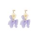 Earrings with Filigree & Lilac Fabric Flowers