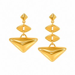 Orecchini Pendenti Geometrici in Oro con Elementi Triangolari