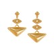Gold Geometric Drop Earrings with Triangle Elements