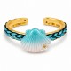 Cuff Bracelet with Shell & Veraman Braided Detail