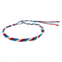 Woven Friendship Bracelet Red Blue 5mm