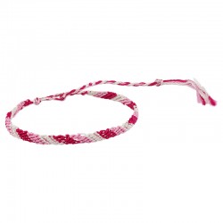 Woven Friendship Bracelet Pink Red 5mm