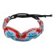 Wavy Friendship Bracelet with Blue Macramé Pattern