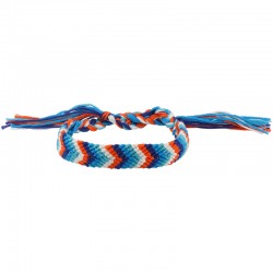 Woven Friendship Bracelet in Chevron Blue Pattern 15mm