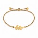 Gold Bracelet with Distinctive Leaf and Adjustable Clasp