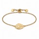 Bracelet en Or avec Feuille. Cœur et Fermoir Réglable