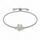 Bracciale in Argento con Fiore Caratteristico e Chiusura Regolabile