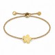 Pulsera de Oro con Flor Distintiva y Cierre Ajustable