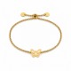 Pulsera De Oro Con Mariposa Y Cierre Ajustable