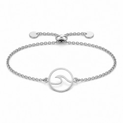 Bracelet en Argent avec Vague et Fermoir Réglable