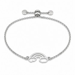 Bracciale in Argento con Arcobaleno e Chiusura Regolabile