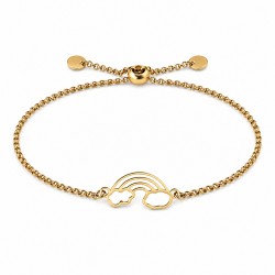 Bracciale in Oro con Arcobaleno e Chiusura Regolabile