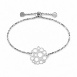 Silver Bracelet with Little Circles and Adjustable Clasp