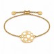 Gold Bracelet with Little Circles and Adjustable Clasp