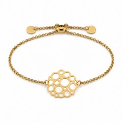 Pulsera Dorada con Círculos Pequeños y Cierre Ajustable