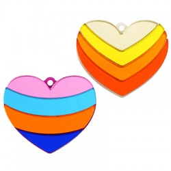 Plexi Acrylic Pendant Heart 40x34mm