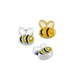 Enameled Zamak Bead Bee 9x9.8mm Ø1.7mm