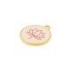 Enameled Zamak Pendant Round with Lotus 22mm