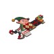 Wooden Bookmark Elf with Christmas Gifts 121x84mm/3mm Ø3mm