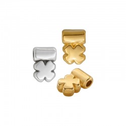 Μεταλλικό Ζάμακ Χυτό Μοτίφ Τριφύλλι 6x8mm/3mm Ø1.7mm