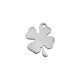 Stainless Steel 304 Charm Four Leaf Clover 13x14.5mm Ø1.3mm