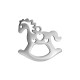 Stainless Steel 304 Pendant Horse 22x21mm Ø1.8mm