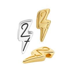 Μεταλλικό Ζάμακ Mοτίφ Κεραυνός "27" 7x14mm/4mm Ø1.7mm