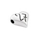 Zamak Lucky Bead Heart with "27" 10x11mm/5mm