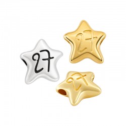 Μεταλλικό Ζάμακ Χυτό Αστέρι "27" Περαστό 11mm/5mm Ø1.85mm