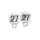 Zamak Lucky Charm "27" with Hoop 8mm/8mm Ø3.2mm
