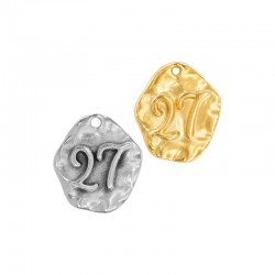 Μεταλλικό Ζάμακ Χυτό Μοτίφ "27" 17x19mm/2mm Ø1.7mm