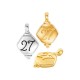 Zamak Charm Rhombus "27" 14x19mm/5mm Ø2.3mm