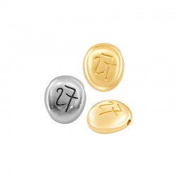 Μεταλλικό Ζάμακ Στοιχείο Οβάλ 27 Περαστό 16x18mm/7mm Ø2.3mm
