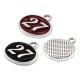 Enameled Zamak Lucky Charm Round "27" 13x11mm/2mm Ø1.7mm