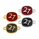 Enameled Zamak Lucky Connector "27" 12x11mm/2mm Ø1.7mm