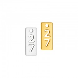 Μεταλλικό Ζάμακ Μοτίφ Ταυτότητα "27" 6x15mm/2mm Ø1.7mm