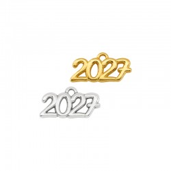 Μεταλλικό Ζάμακ Μοτίφ "2027" 18x7mm/2mm Ø1.7mm