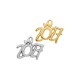 Zamak Lucky Pendant "2027" with Crown 21x18mm/2mm Ø2.2mm