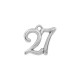 Zamak Lucky Pendant "27" 22x18mm/6mm Ø2.3mm