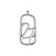 Zamak Lucky Pendant Tag "27" 16x30mm/4mm Ø3.3mm