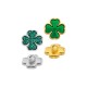 Enameled Zamak Lucky Charm Four Leaf Clover 9mm/2mm Ø1.7mm