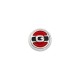 Enameled Zamak Bead Round Santa's Belt 11/5mm Ø2.4mm