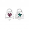 999° Silver Antique Plated/ 5µm/ Glitter Green