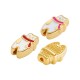 Enameled Zamak Bead Bear 11x17mm/6mm Ø2.4mm