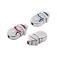 Enameled Zamak Bead Snowman 10x18mm/6mm Ø2.4mm