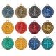 Enameled Zamak Charm Round with Cross 20mm