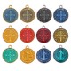 Enameled Zamak Charm Round with Cross 20mm